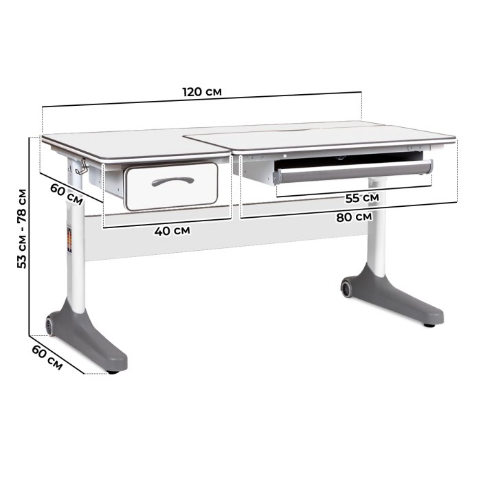 Характеристики Растущая парта Anatomica Uniqa Lite